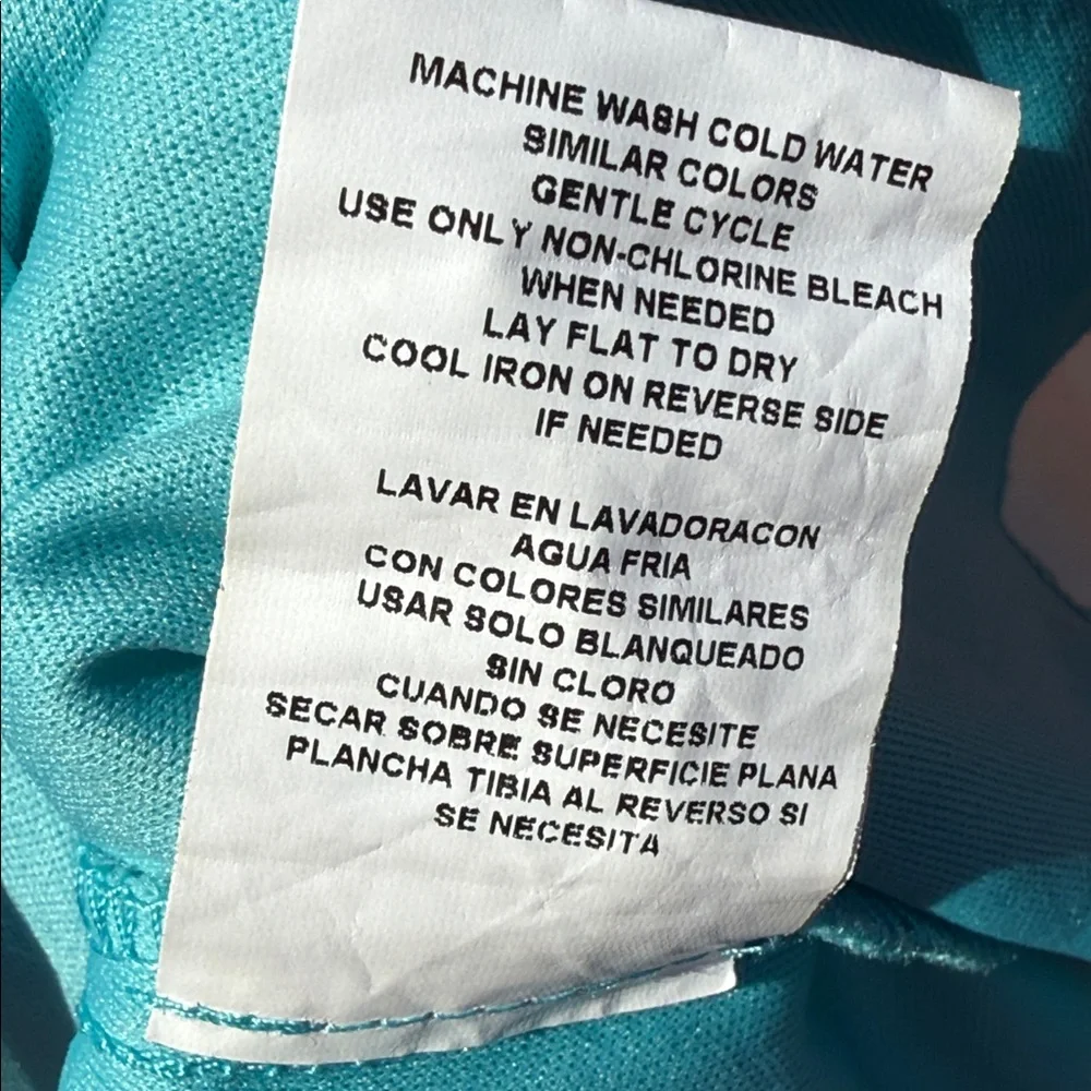 Xtraordinary Blue, Turquoise & Coral Zigzag Long-Sleeve Dress Size M - Picture 8 of 8